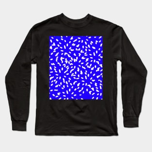 Blue polka dot floral graphic design Long Sleeve T-Shirt